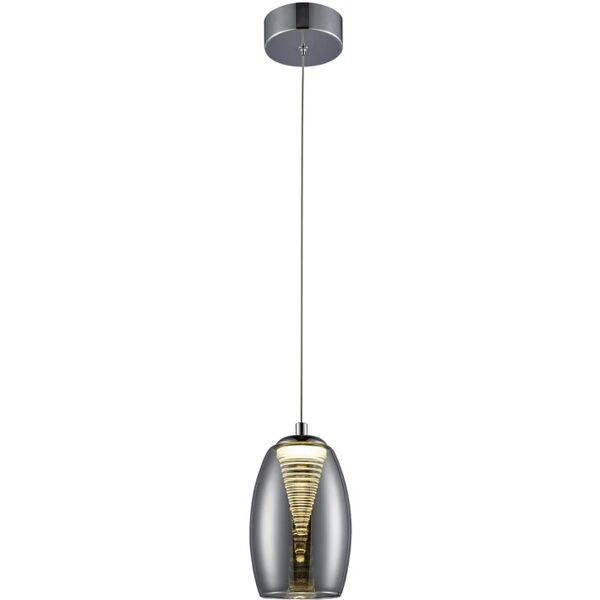 brilliant lampadario moderno metropolis led cromo/fumè, in cristallo, d. 11.5 cm, 5 luci, 500 lm,