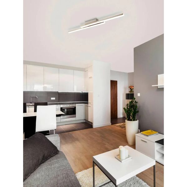 eglo plafoniera design fraioli led dimmerabile , in alluminio, bianco105.5x40 cm, 2 luci  4600 lm