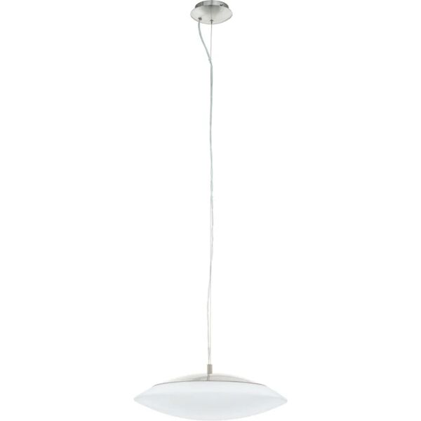 eglo lampadario moderno frattina led finitura nickel satinato, in metallo, d. 40 cm, 3400 lm,