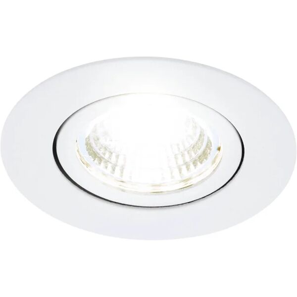 eglo faretto da incasso led saliceto tondo bianco, foro incasso 8,8 cm luce bianco naturale