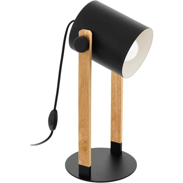 eglo lampada da tavolo industriale hornwood nero,