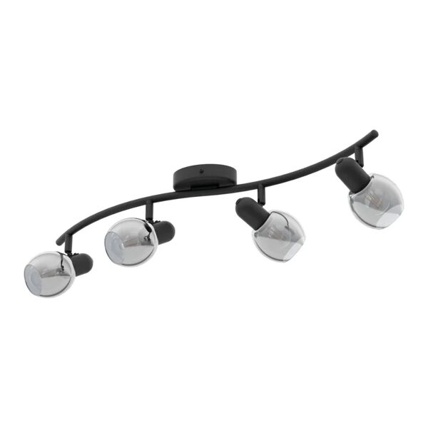 eglo faretto decorativo senza fonte luminosa 4 luci pollica nero e14 28w