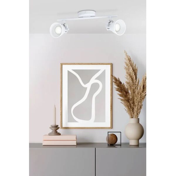 eglo faretto decorativo con fonte luminosa seras bianco, 2x6.6w