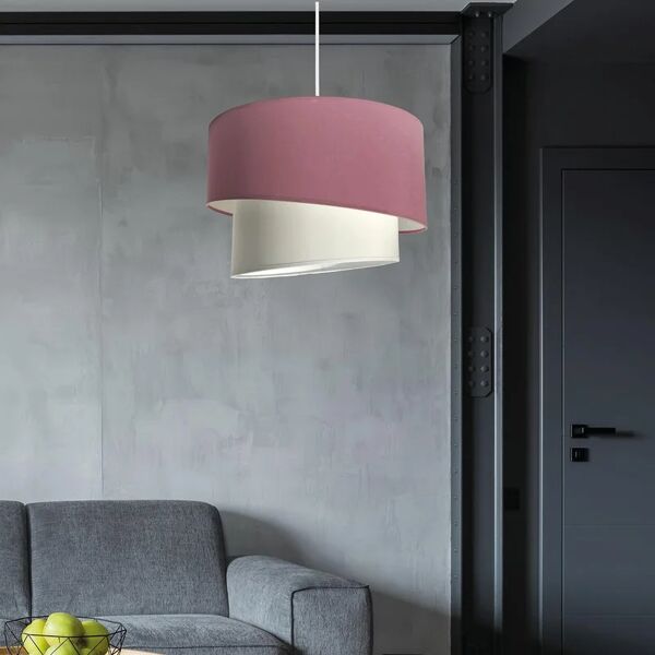 leroy merlin lampadario moderno sbieco rosa in cotone, d. 40 cm