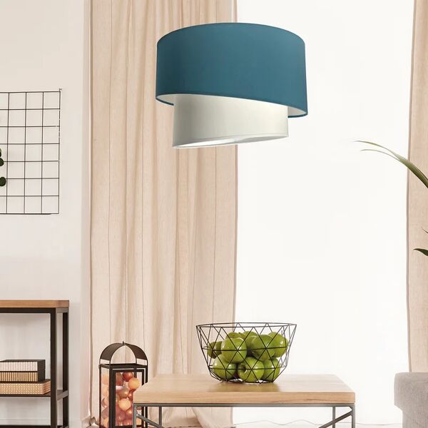 leroy merlin lampadario moderno sbieco verde mare e sabbia in cotone, d. 40 cm