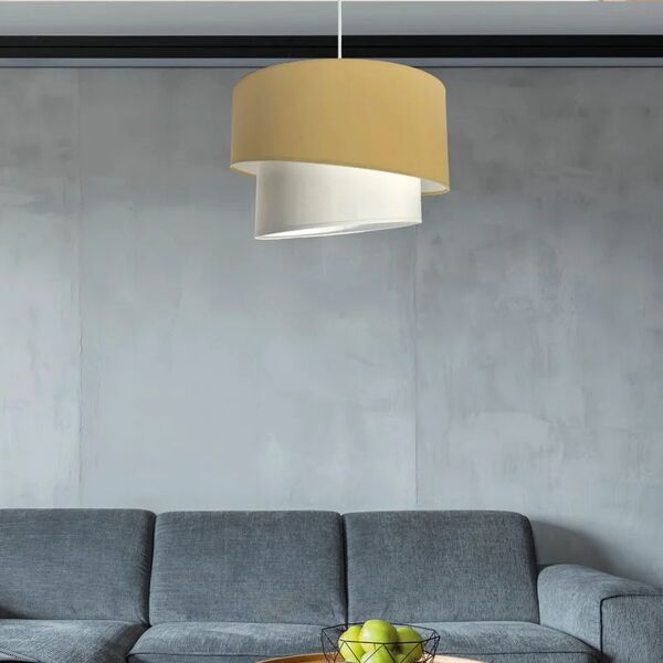 leroy merlin lampadario moderno sbieco arena e sabbia in cotone, d. 38 cm