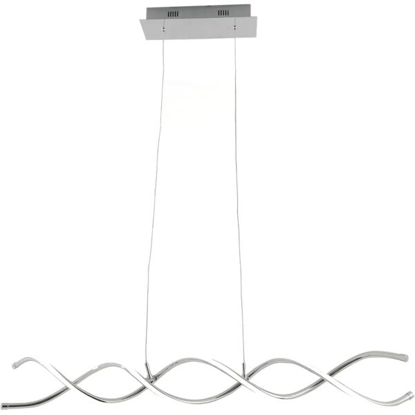 leroy merlin lampadario moderno ester led cromo, in alluminio, l. 92 cm, 2.445 lm