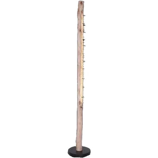 leroy merlin lampada da terra winter marrone, in legno,  h151cm led integrato