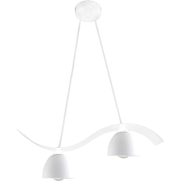 leroy merlin lampadario glamour onda bianco in ferro, 2 luci