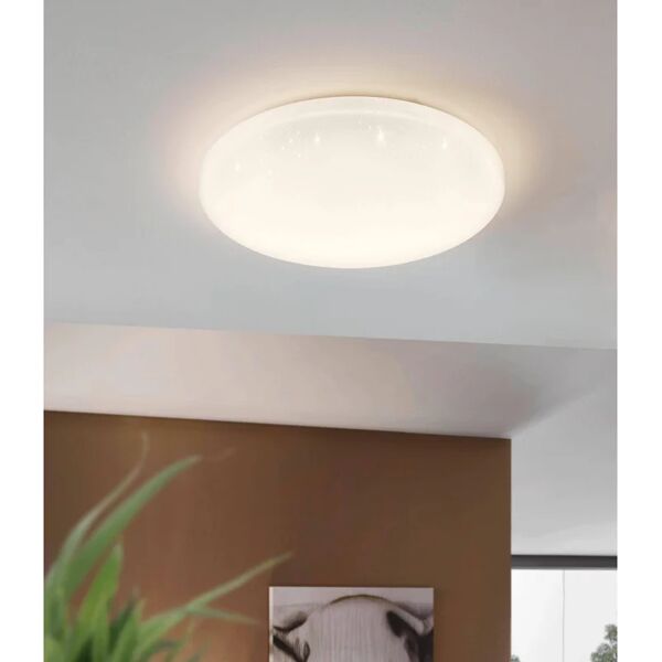 eglo plafoniera moderno frania - a led  cct dimmerabile , in policarbonato, bianco d. 40 cm