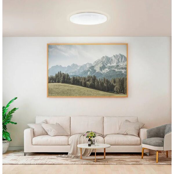 eglo plafoniera moderno frania - a led  cct dimmerabile , in policarbonato, bianco d. 57 cm