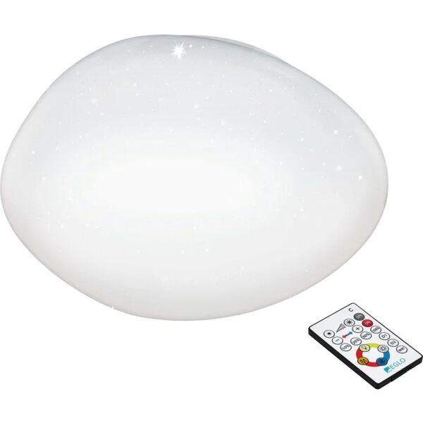 eglo plafoniera moderno sileras - a led  cct dimmerabile , in policarbonato, bianco d. 60 cm