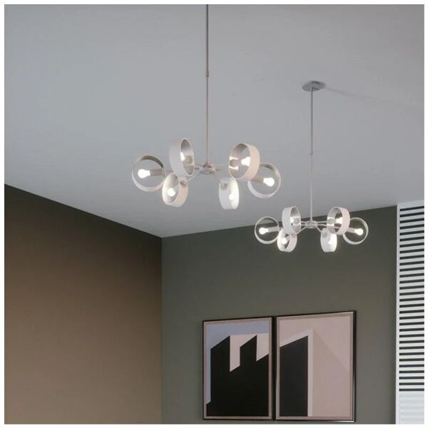 luce ambiente design lampadario moderno olympic silver , 6 luci,