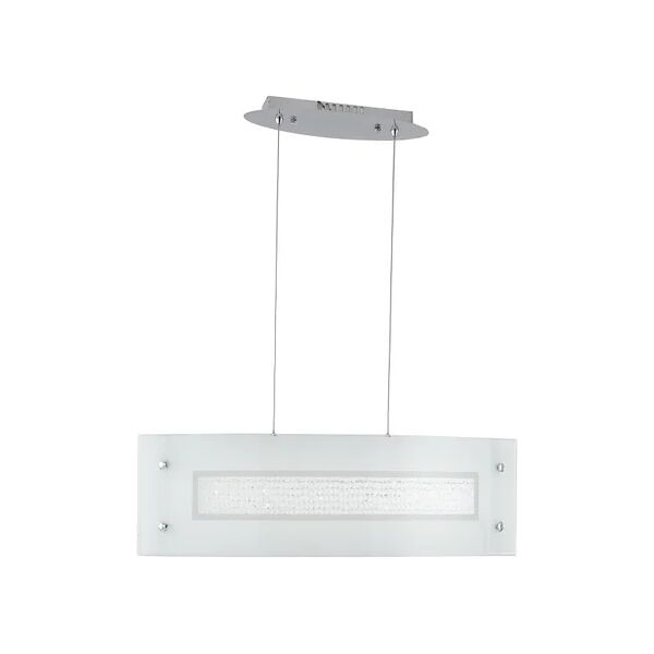 luce ambiente design lampadario moderno trilogy cromo, in vetro, l. 65 cm,