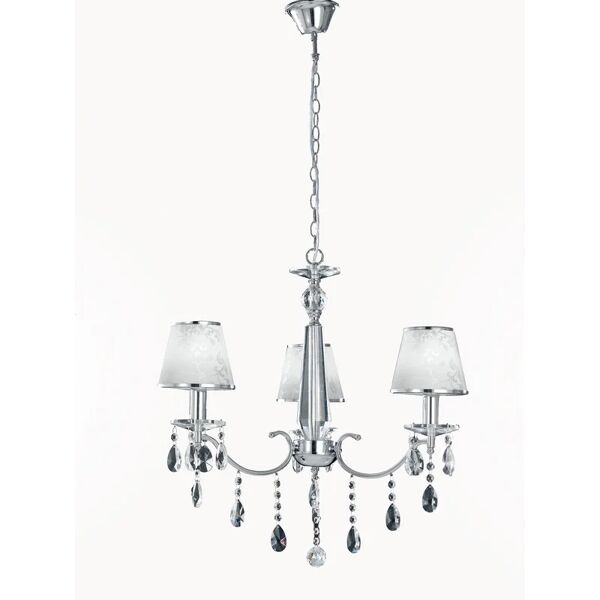 luce ambiente design lampadario neoclassico incanto  cromo bianco in cristallo, 6 luci,