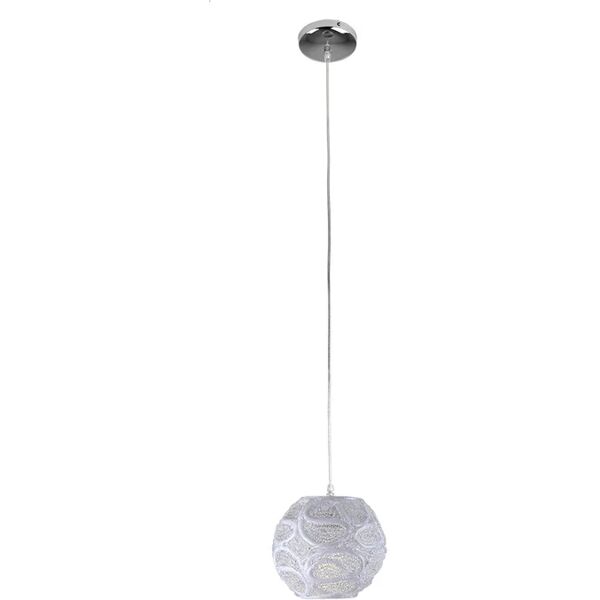 novecento lampadario moderno tea bianco in acrilico, d. 21 cm,