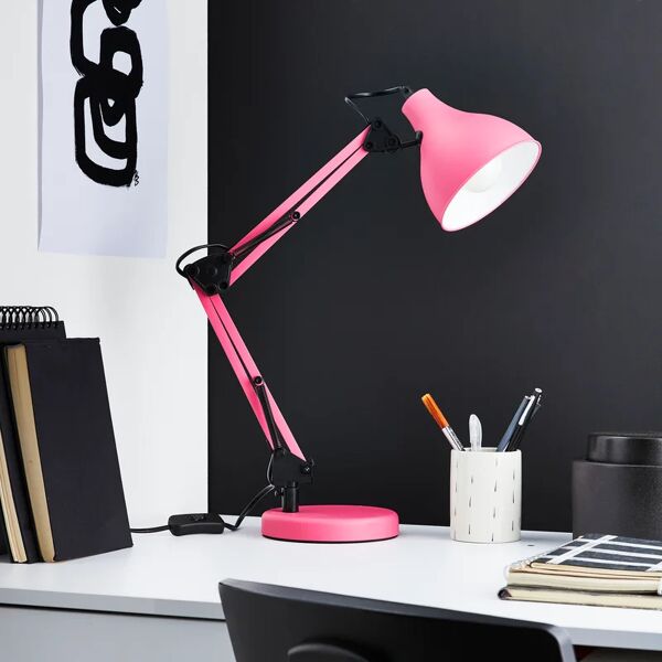 inspire lampada da scrivania pop ennis rosa, in ferro,