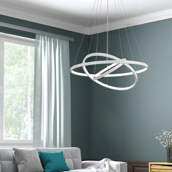 leroy merlin lampadario moderno planetaria bianco, in alluminio, d. 60 cm