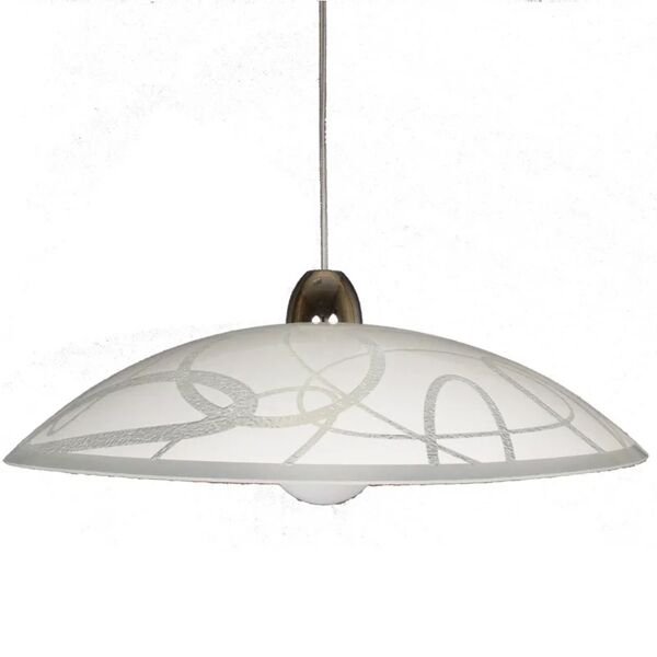 leroy merlin lampadario neoclassico anelli bianco in vetro, d. 50 cm