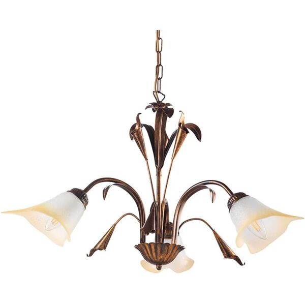 leroy merlin lampadario neoclassico lucrezia bronzo in ferro, l. 60 cm, 3 luci