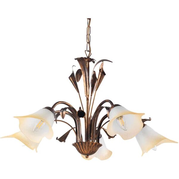 leroy merlin lampadario neoclassico lucrezia bronzo in ferro, l. 70 cm, 5 luci