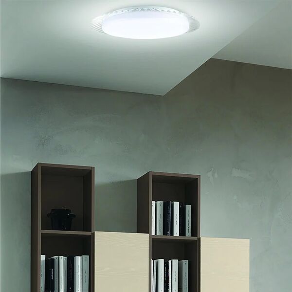 novecento plafoniera neoclassico led oxi, bianco Ø 27 cm, luce naturale