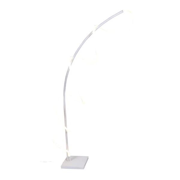 novecento lampada da terra arco teddy bianco, in silicone, h145cm led integrato