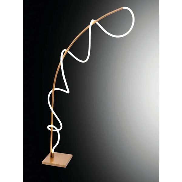 novecento lampada da terra arco teddy bianco, in ferro, h145cm led integrato