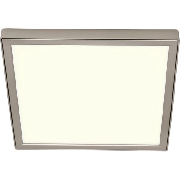 inspire plafoniera led manoa quadrato nichel, foro incasso 20.5 cm luce cct regolazione da bianco caldo a bianco freddo