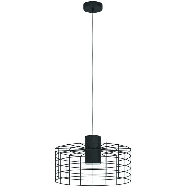 eglo lampadario moderno milligan nero in acciaio, d. 48 cm,