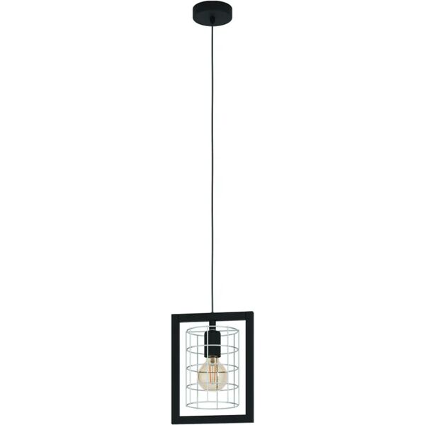 eglo lampadario moderno jubily nero in acciaio, l. 22 cm,