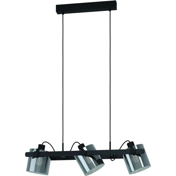 eglo lampadario moderno hornwood argento in acciaio, 3 luci,