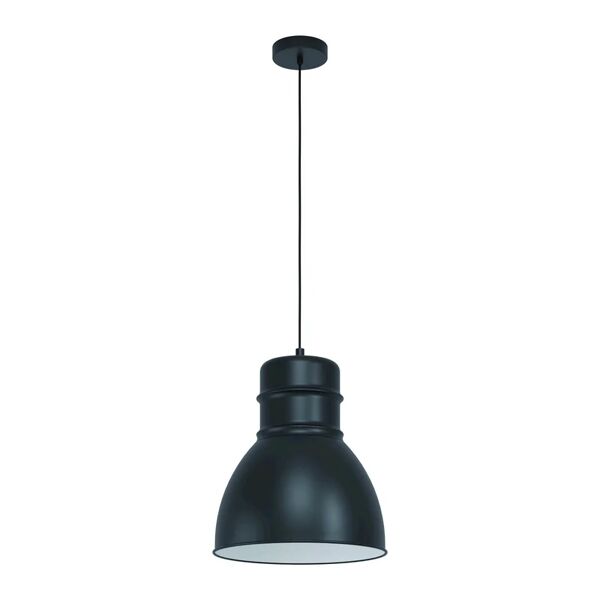 eglo lampadario moderno ebury nero/ bianco in acciaio, d. 38 cm,