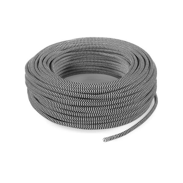 merlotti cavo tessile h03vv-f 2 x 0.75 mm² l 50 m  bianco/nero