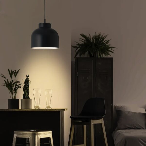 inspire lampadario industriale tonka grigio/ blu in acciaio, d. 32 cm, l. 120 cm,