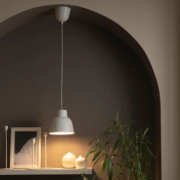 inspire lampadario design melga bianco in acciaio, d. 18.5 cm, l. 18.5 cm,