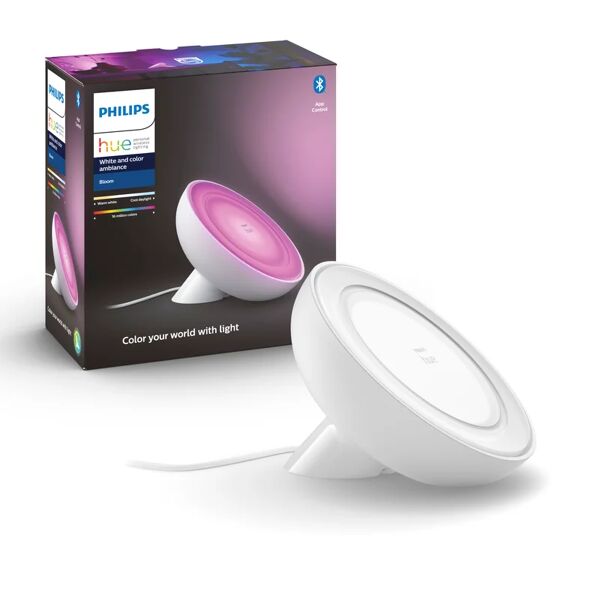 philips lampada da tavolo led bloom wireless bianco bianco