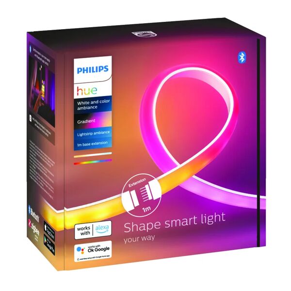 philips striscia led gradient 1m luce bianco caldobianco naturalebianco freddorgb multicolore 1000lm