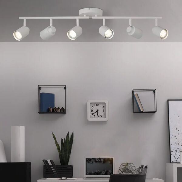 inspire faretto decorativo senza fonte luminosa 6 luci tekla bianco gu10 50w