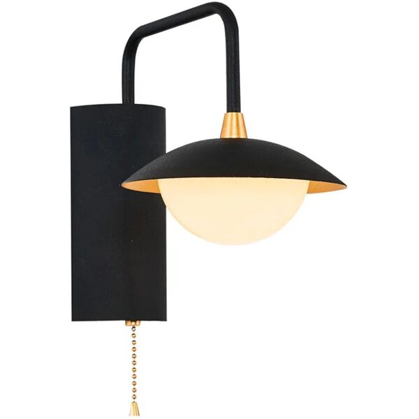 homemania applique industriale abi ii led nero, in metallo,  d. 15 cm 20x15 cm,