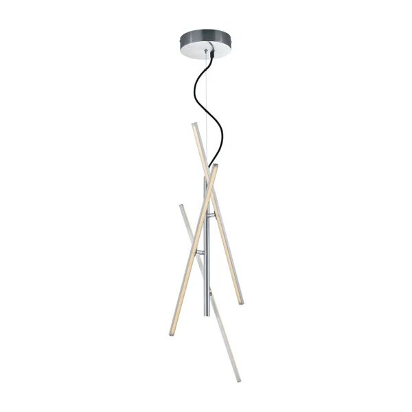 leroy merlin lampadario moderno tiriac led nichel opaco, in alluminio, l. 150 cm, 3 luci, 830 lm