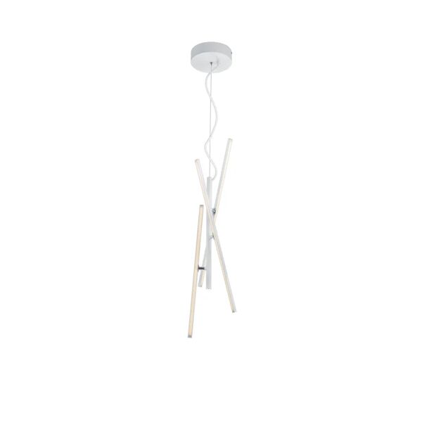 leroy merlin lampadario moderno tiriac led bianco, in alluminio, l. 150 cm, 3 luci, 830 lm