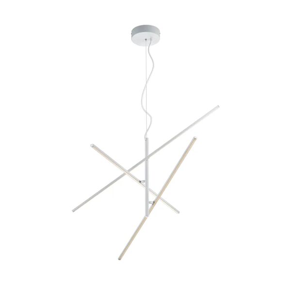 leroy merlin lampadario moderno tiriac led bianco, in alluminio, l. 150 cm, 3 luci, 950 lm