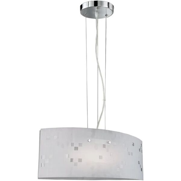 trio lighting inter lampadario neoclassico colina bianco satinato in vetro, d. 20 cm, l. 150 cm, 2 luci,