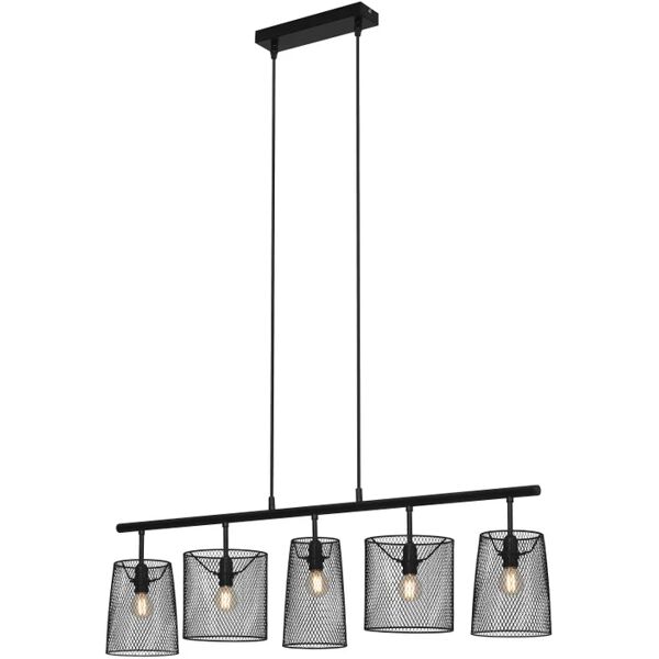 briloner lampadario design retro nero , 5 luci,