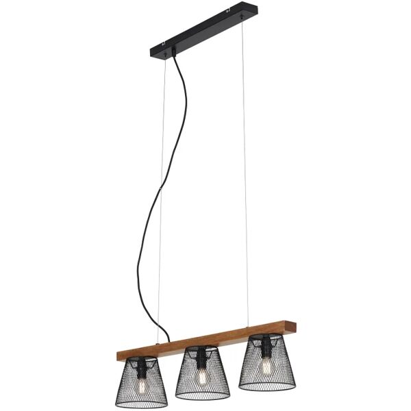 leroy merlin lampadario design wood&style nero , 3 luci