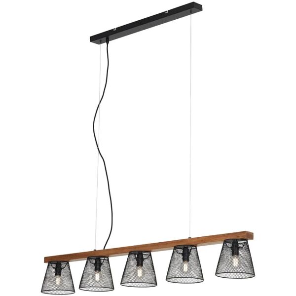 leroy merlin lampadario design wood&style nero , 5 luci