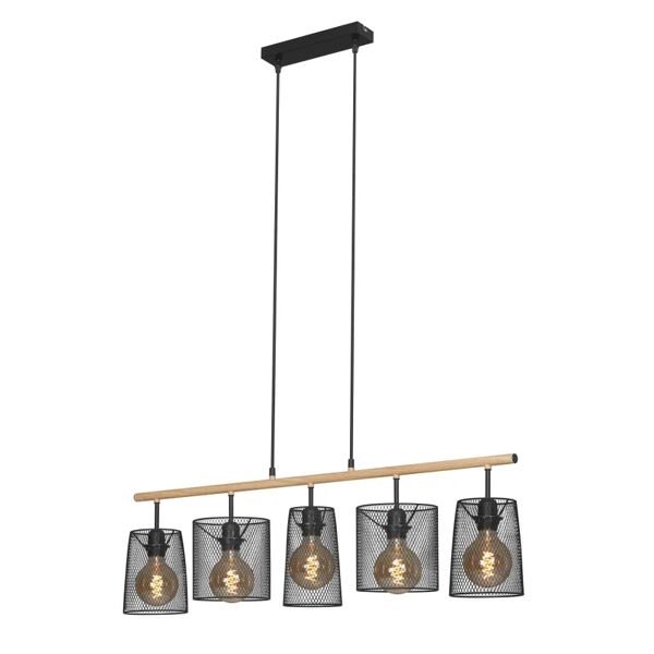 leroy merlin lampadario design retro nero , 5 luci