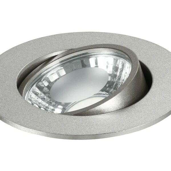 leroy merlin faretto da incasso led orione tondo nichel, orientabile foro incasso 7,5 cm luce bianco naturale