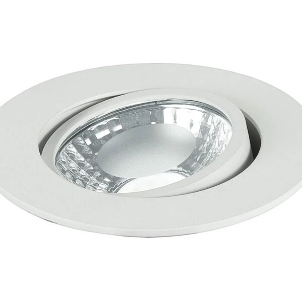 leroy merlin faretto da incasso led orione tondo bianco, orientabile foro incasso 7,5 cm luce bianco naturale